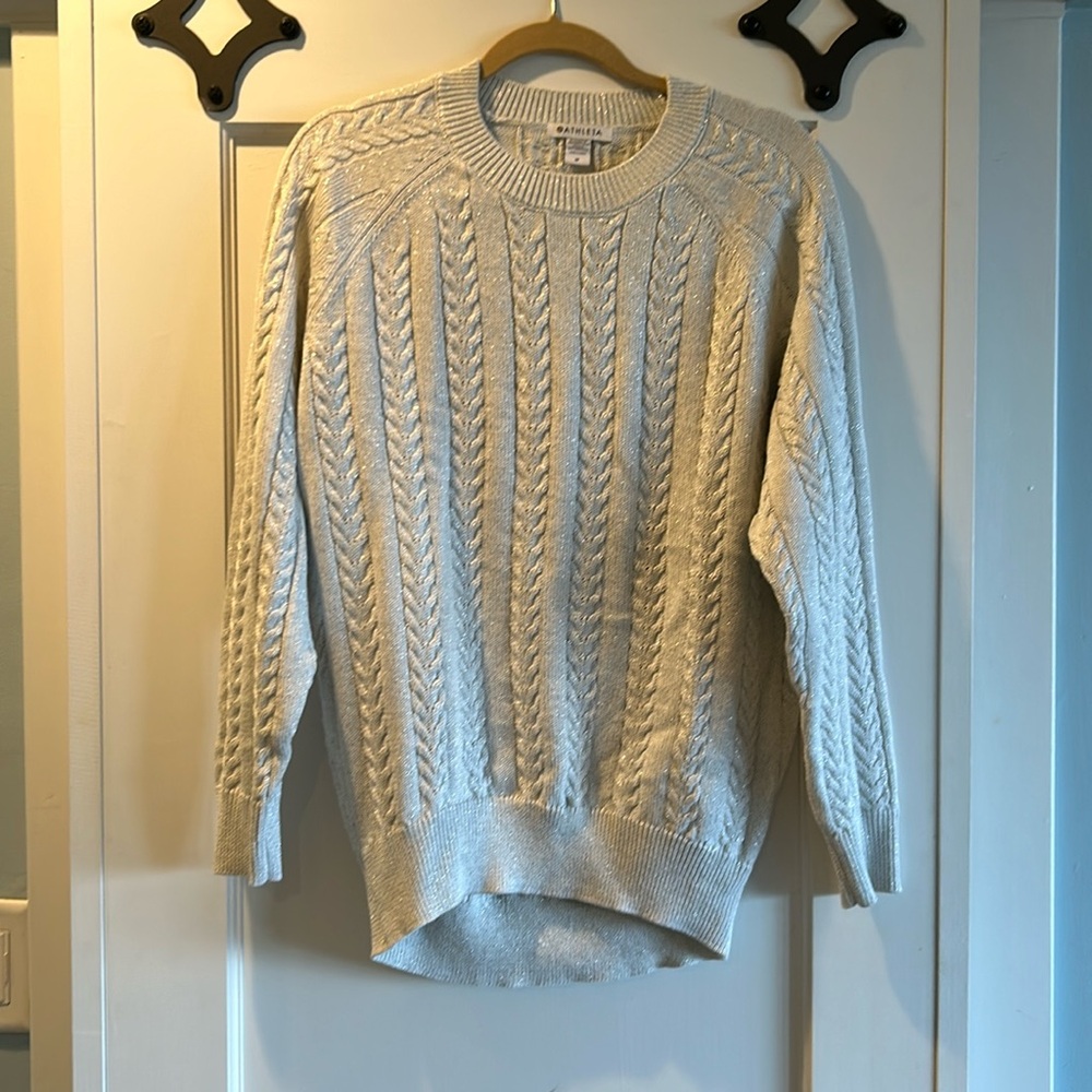 Athleta Crossroads Crew Sweater Medium metallic
